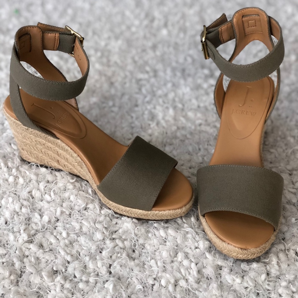 J by J Crew canvas wedges